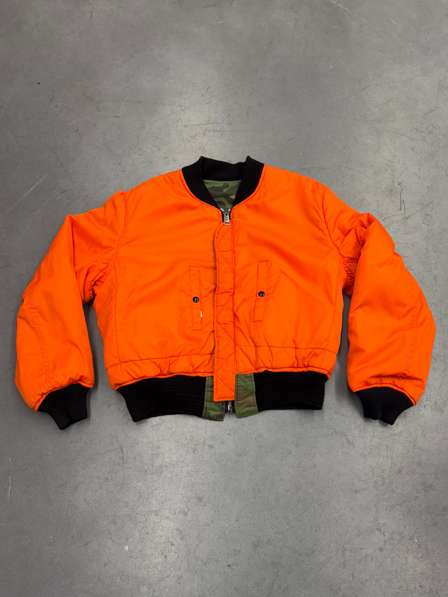 70S REVERSIBLE CAMO FULL-ZIP PUFFER JACKET