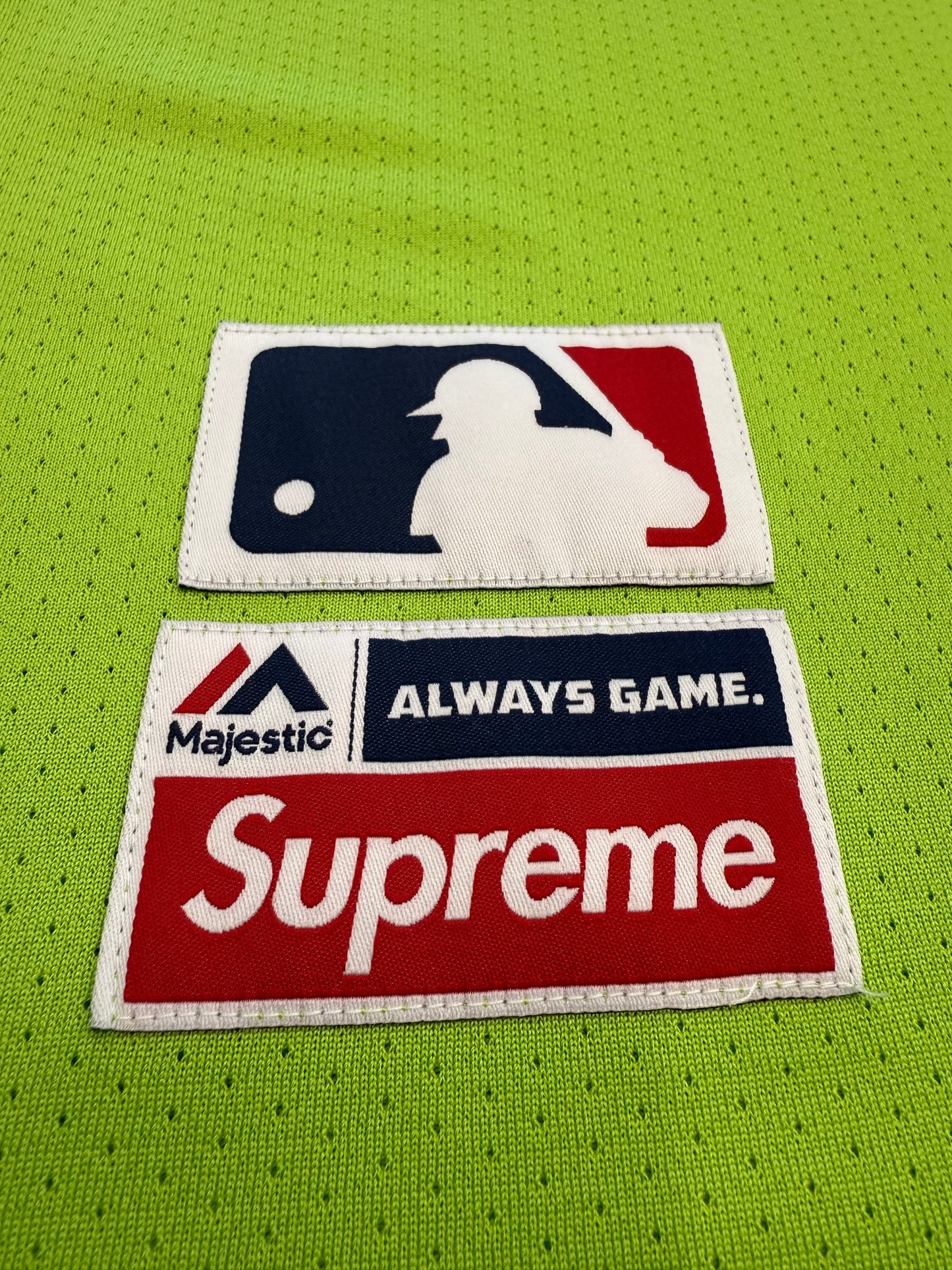 SS15 SUPREME YANKEES BASEBALL JERSEY LIME