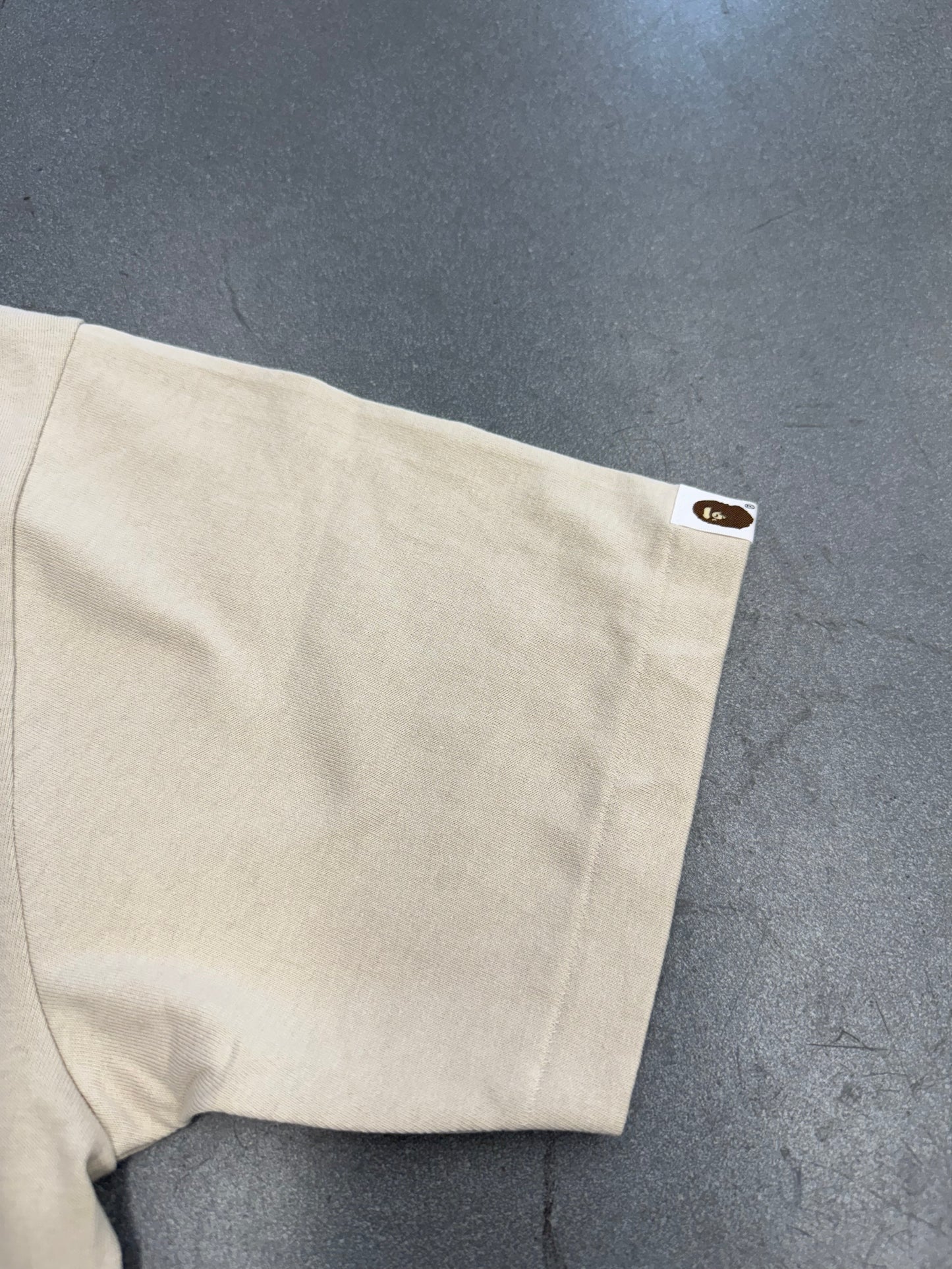 A BATHING APE BAPE COLLEGE TEE - TAN (M) (NEW IN BAG)