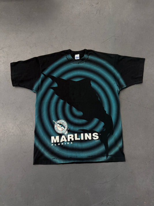 1994 FLORIDA MARLINS SHADOW CIRCLES AOP TEE (SALEM SPORTSWEAR TAG)