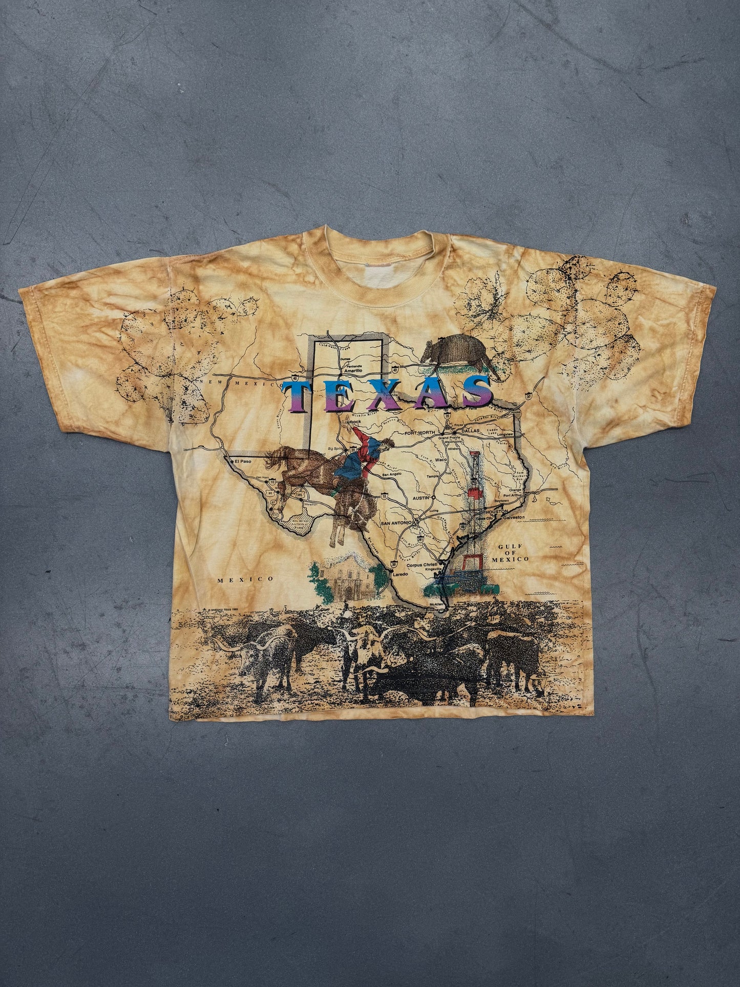 1993 SNEAKY TEES TEXAS MAP AOP (PULLED TAG)