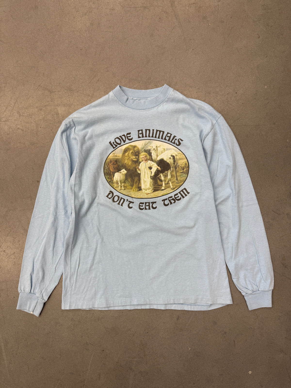 80'S LOVE ANIMALS DON'T EAT THEM LONGSLEEVE TEE (HANES TAG)