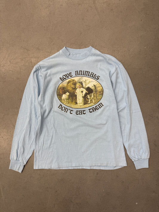 80'S LOVE ANIMALS DON'T EAT THEM LONGSLEEVE TEE (HANES TAG)