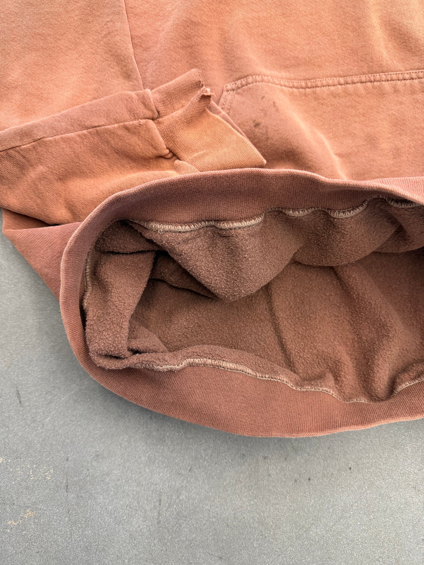 90S NIKE SIDE SWOOSH PULLOVER HOODIE - BROWN (NIKE RED SWOOSH TAG)