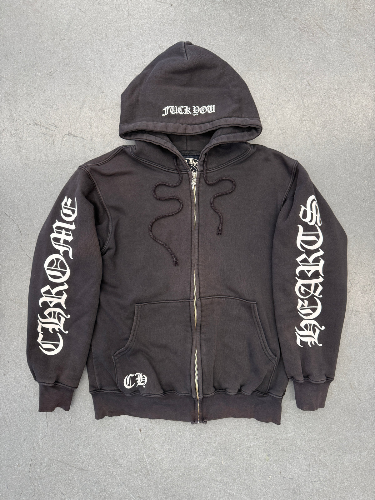 CHROME HEARTS THERMAL LINED HORSESHOE ZIP UP HOODIE