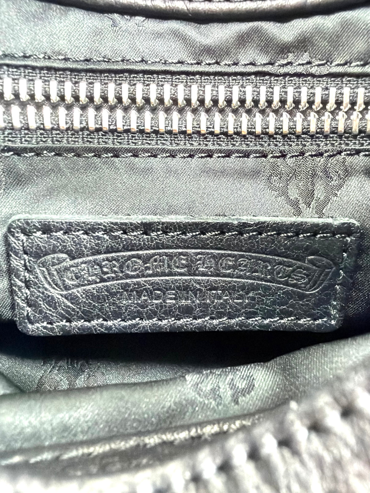 CHROME HEARTS 'VIV' BLACK LEATHER PURSE BAG