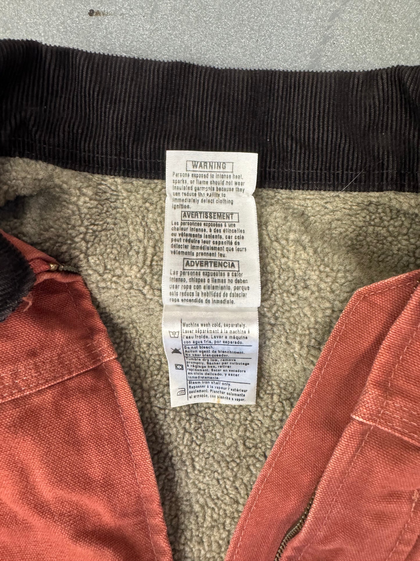2000'S CARHARTT FOR WOMEN FLEECE-LINED CORDUROY COLLAR CANVAS WORK JACKET (WC061VRS)
