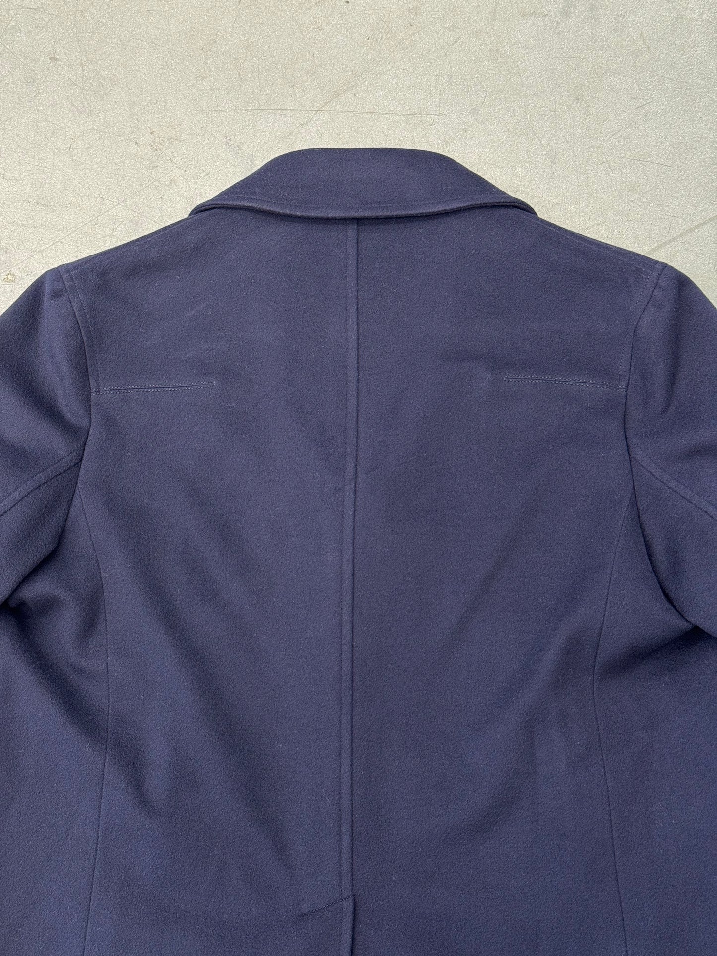 DIOR CASHMERE DOUBLE BREASTED PEACOAT - NAVY