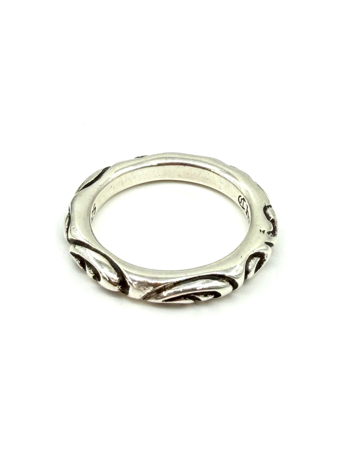 CHROME HEARTS SCROLL BAND SILVER RING