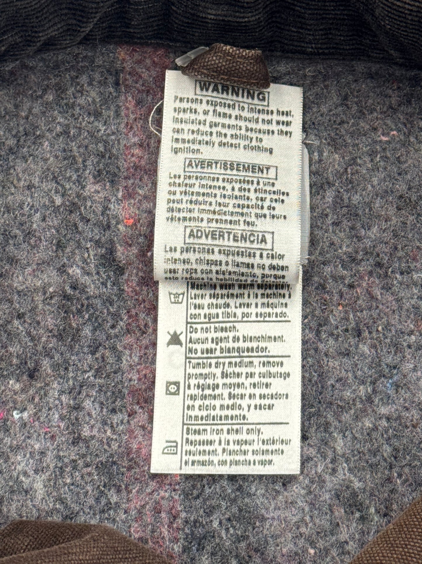 VINTAGE CARHARTT BLANKET LINED CANVAS CHORE WORK JACKET (C02 DKB)