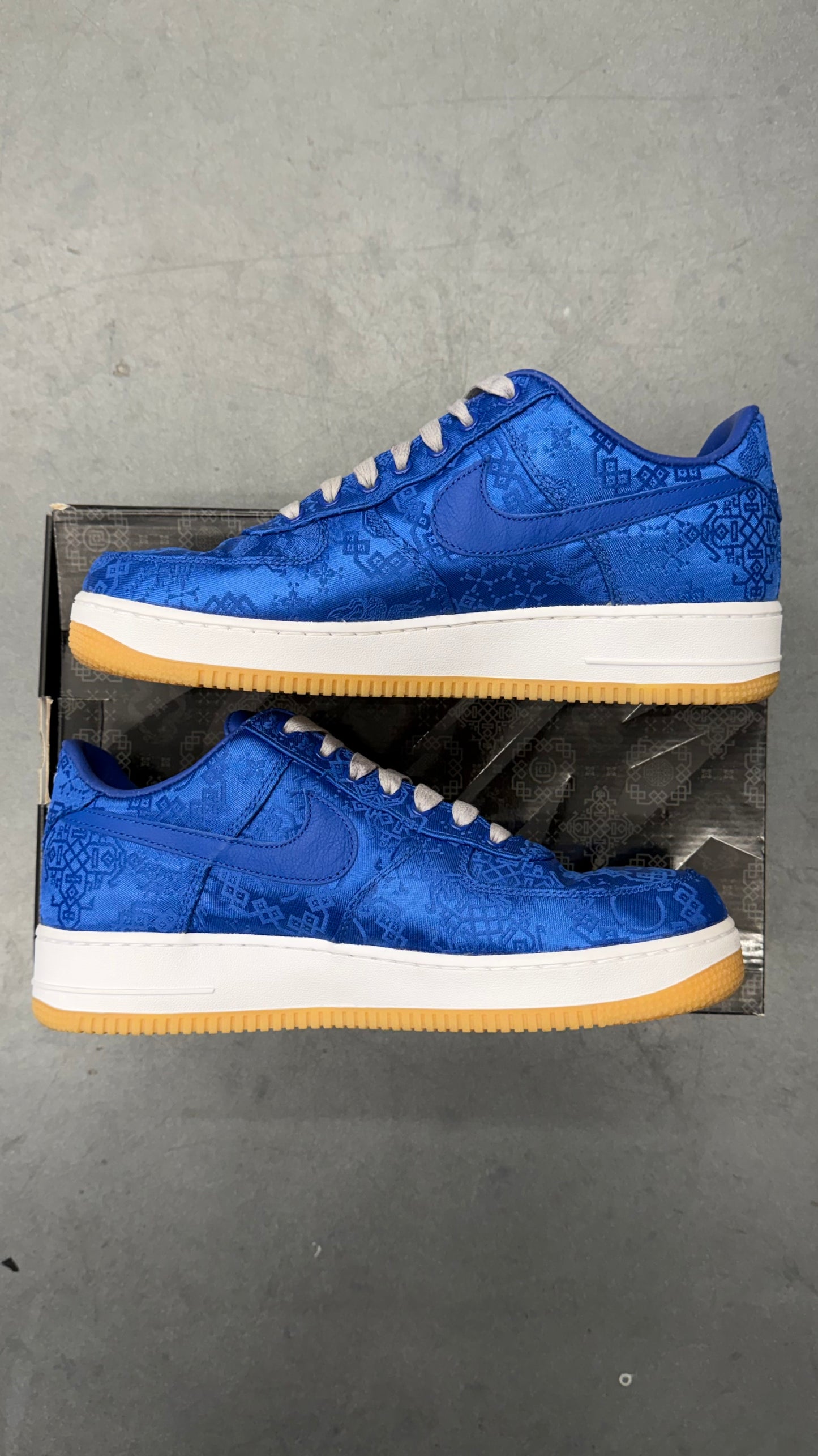 2019 CLOT BLUE SILK NIKE AIR FORCE 1 LOW (WITH BOX)