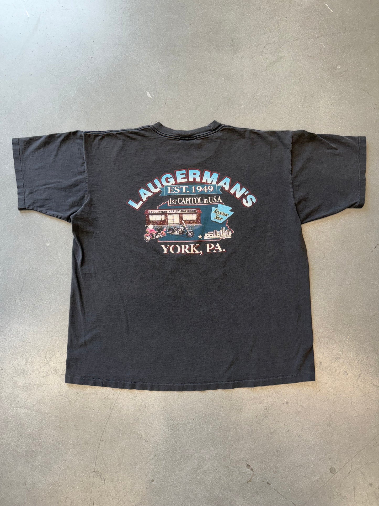 90'S HARLEY-DAVIDSON EAGLE AGAINST THE WIND YORK, PA TEE (HARLEY TAG)