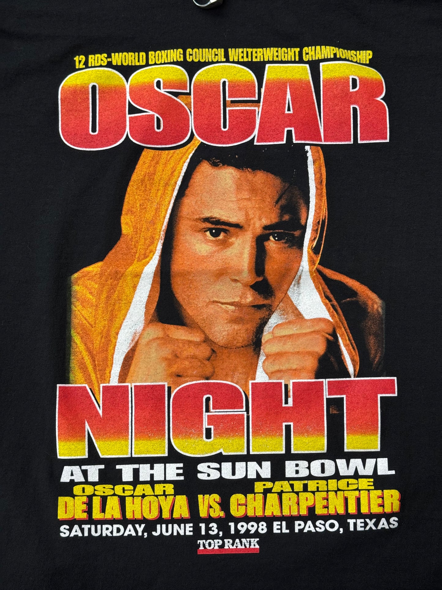 1998 OSCAR DE LA HOYA VS. PATRICE CHARPENTIER AT THE SUN BOWL TEE (RA TAG)