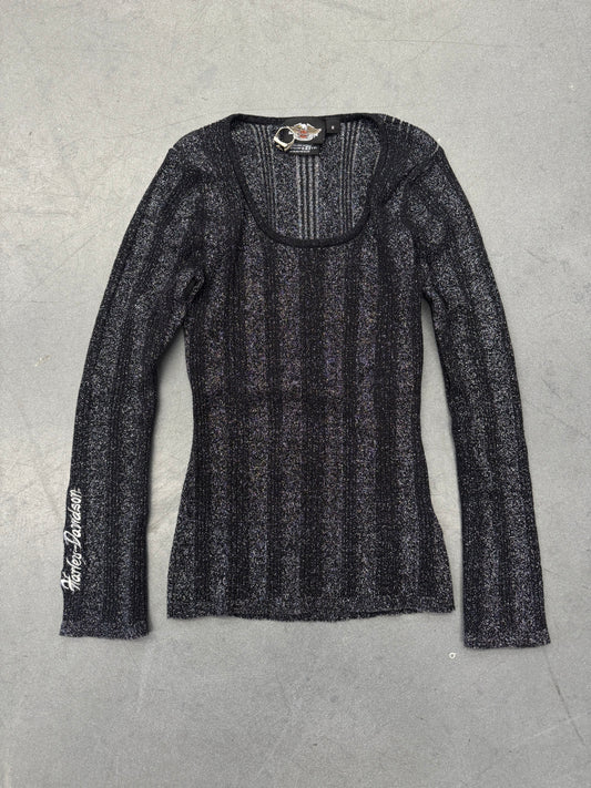 VINTAGE WOMEN'S HARLEY-DAVIDSON METALLIC KNIT SWEATER