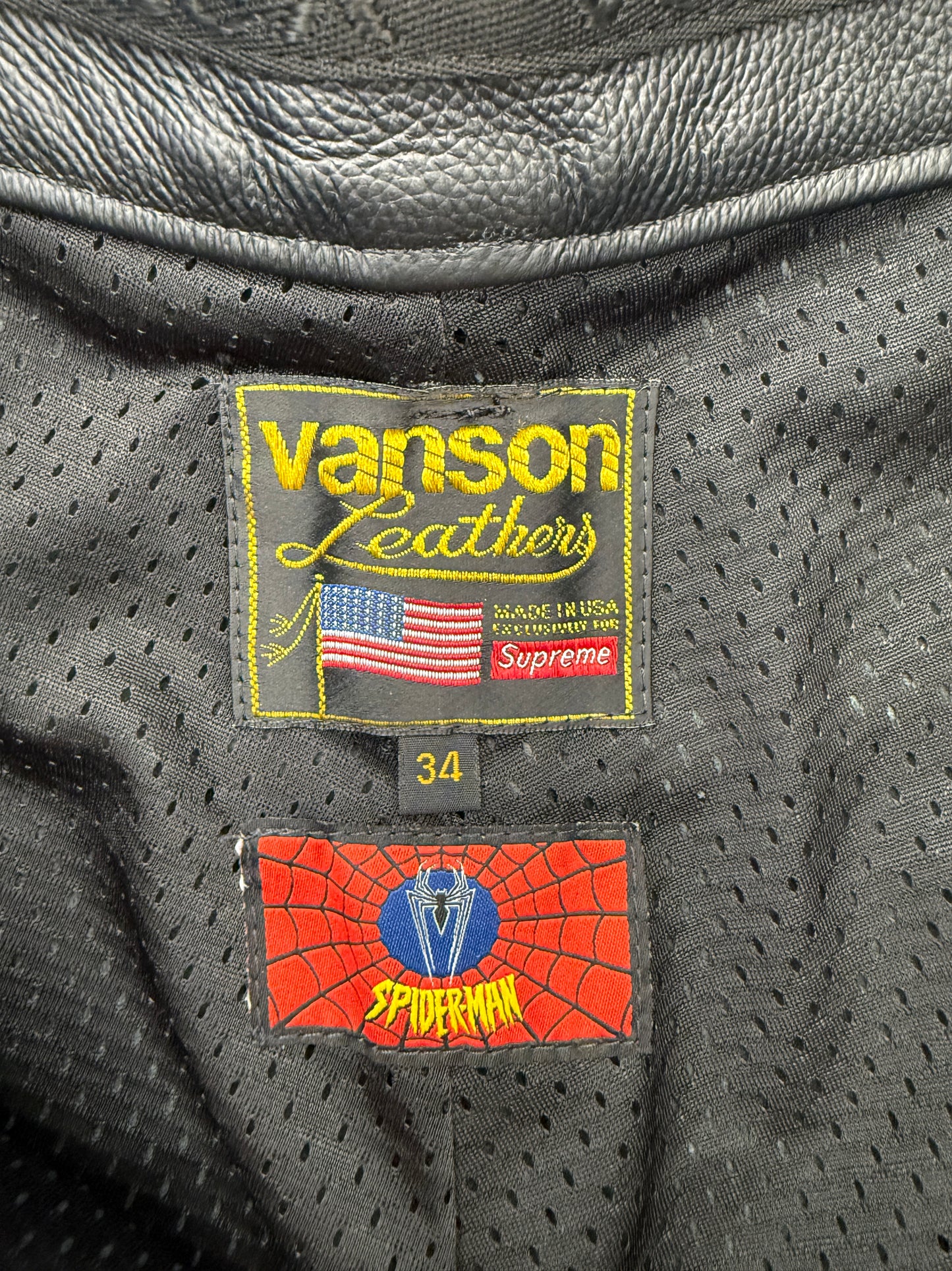SS26 SUPREME VANSON LEATHERS SPIDER-MAN SHORTS