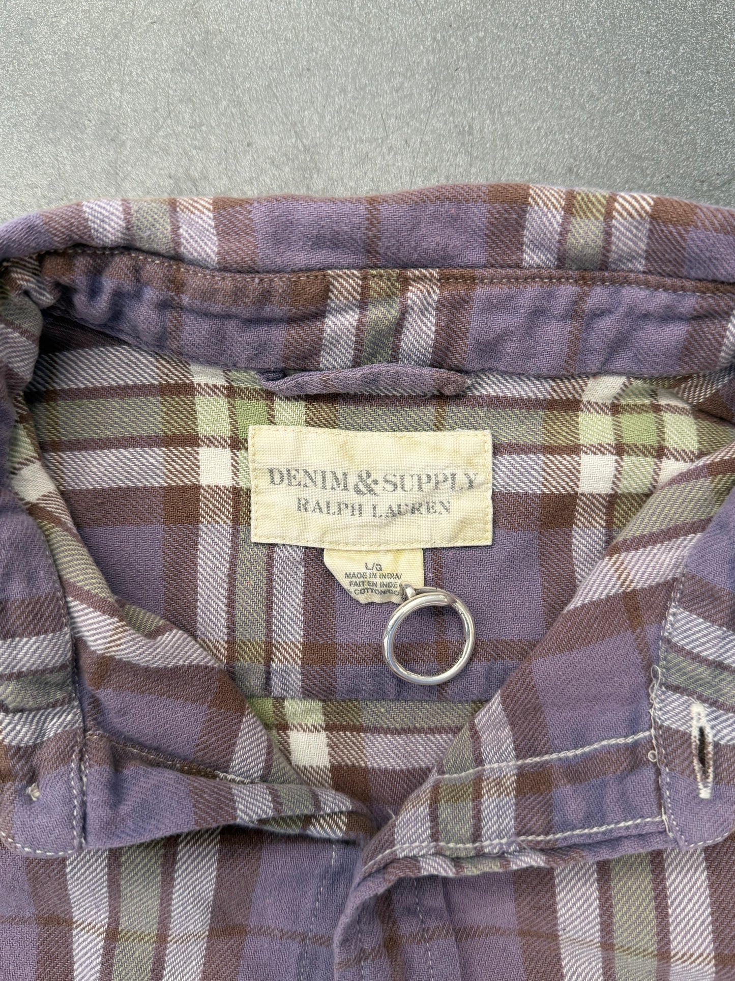 VINTAGE DENIM & SUPPLY RALPH LAUREN FLANNEL CROPPED SHIRT