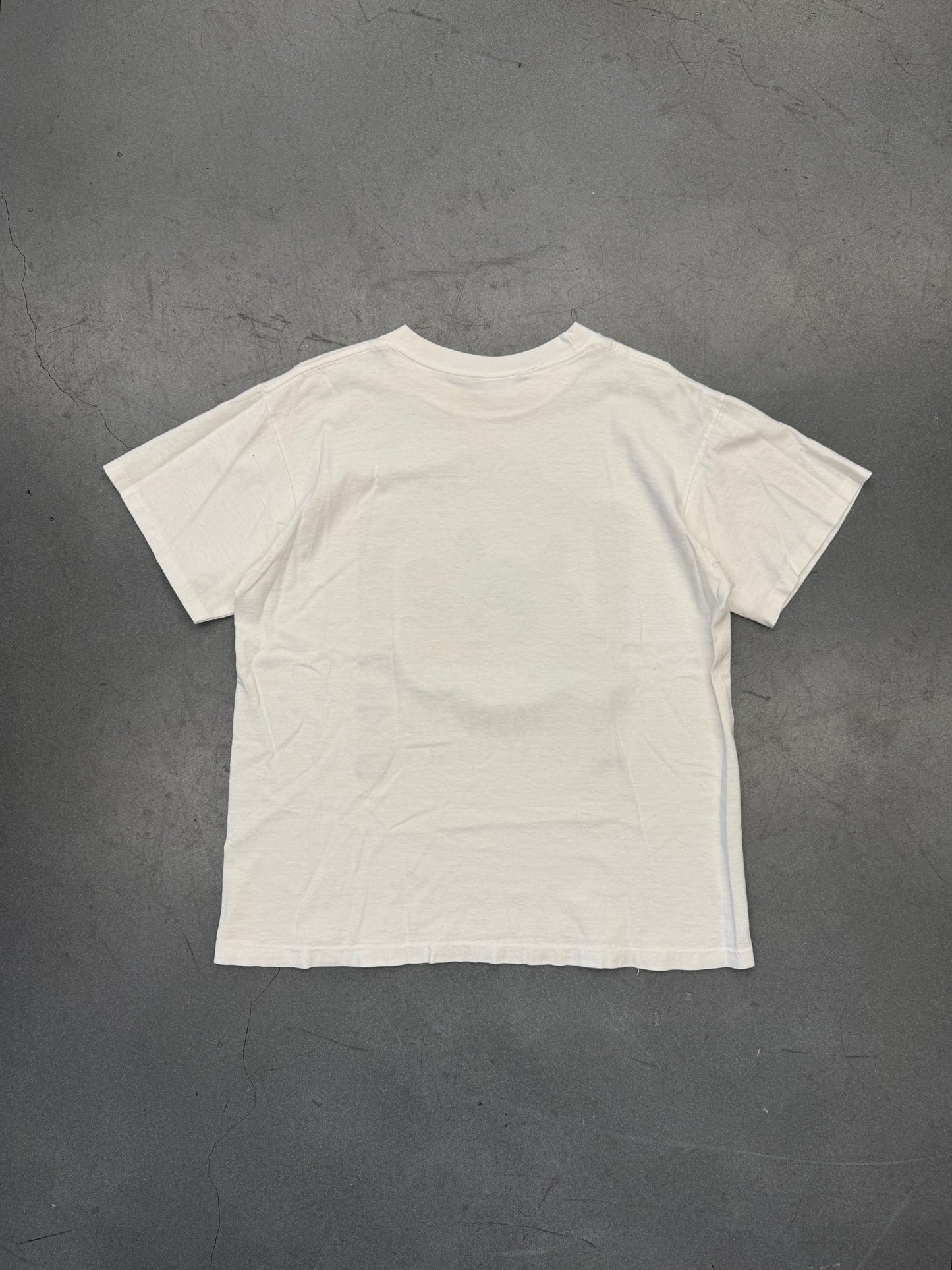 1992 ORANGE BOWL MIAMI HURRICANES "SEMINOLE BURIAL GROUND" REAPER TEE (AMERICAN EAGLE TAG)