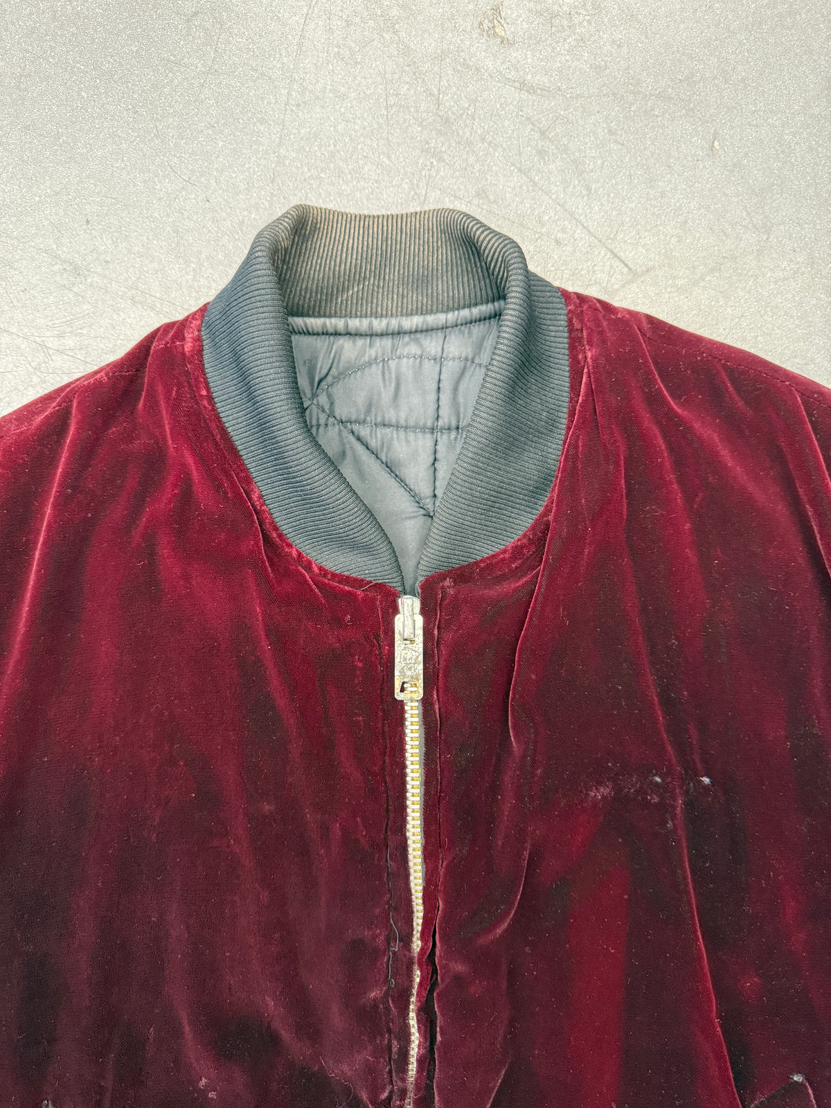 70S-'80S VELVET KOREA DISTRESSED SOUVENIR JACKET