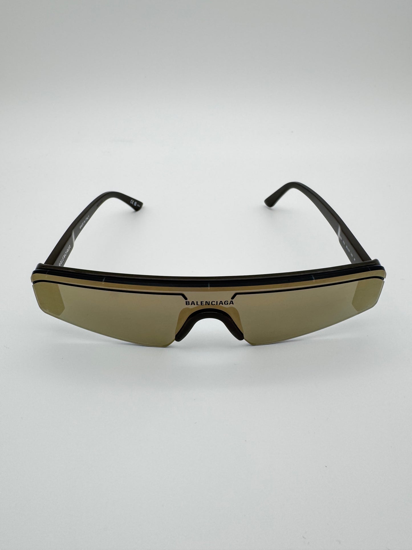 BALENCIAGA BROWN SKI RECTANGLE SUNGLASSES (PRE-OWNED WITH CASE)