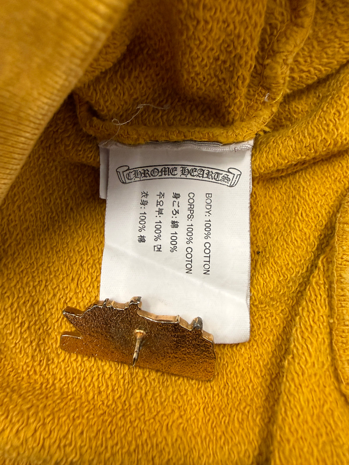 CHROME HEARTS VERTICAL LOGO CREWNECK SWEATER - MUSTARD/BLACK