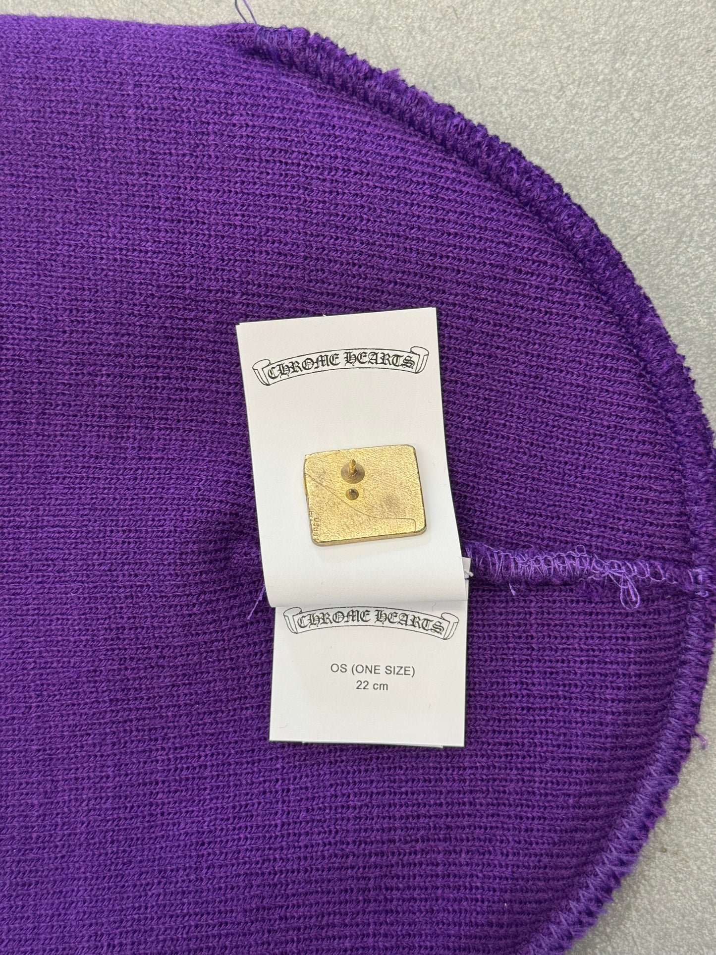 CHROME HEARTS TRIPLE CROSS WATCH CAP - PURPLE/RED