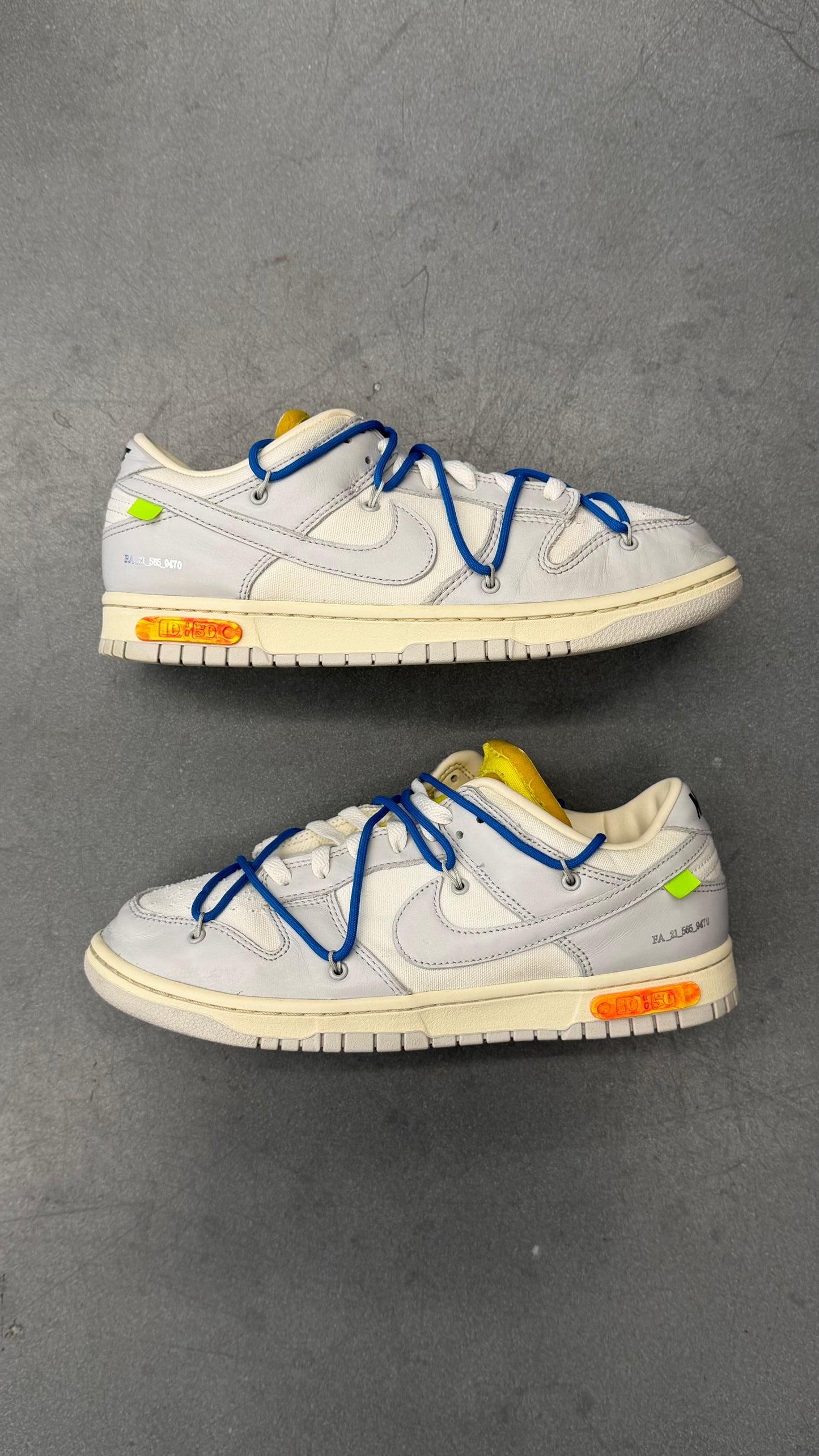 2021 NIKE DUNK LOW OFF-WHITE LOT 10 (NO BOX)