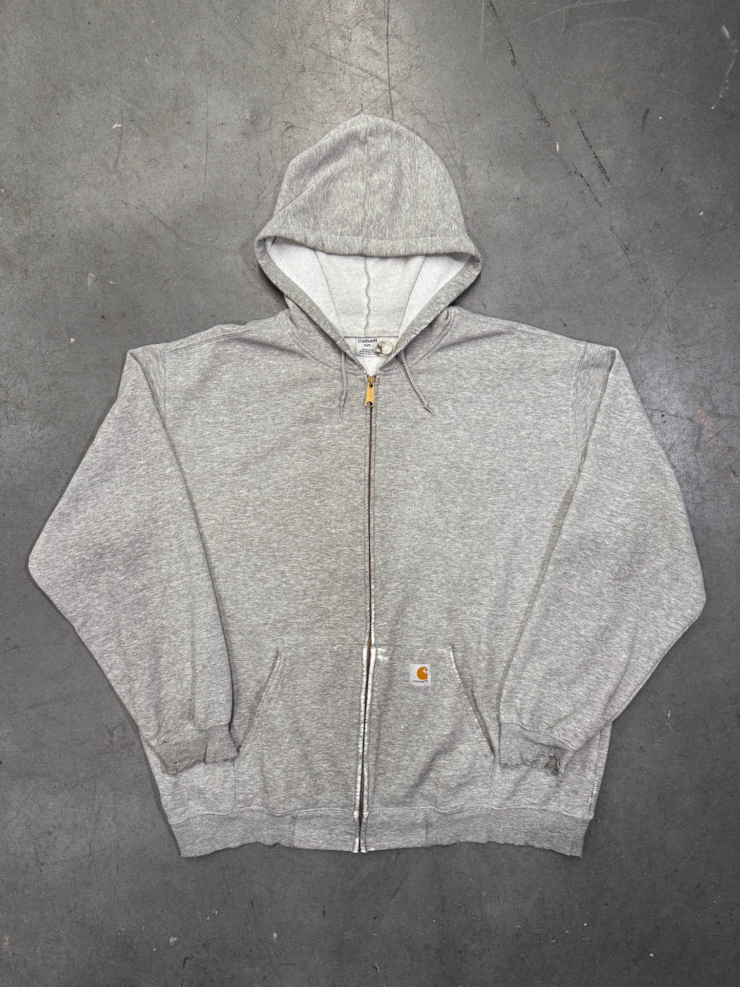 2000'S CARHARTT FULL ZIP HOODIE - GRAY 2XL