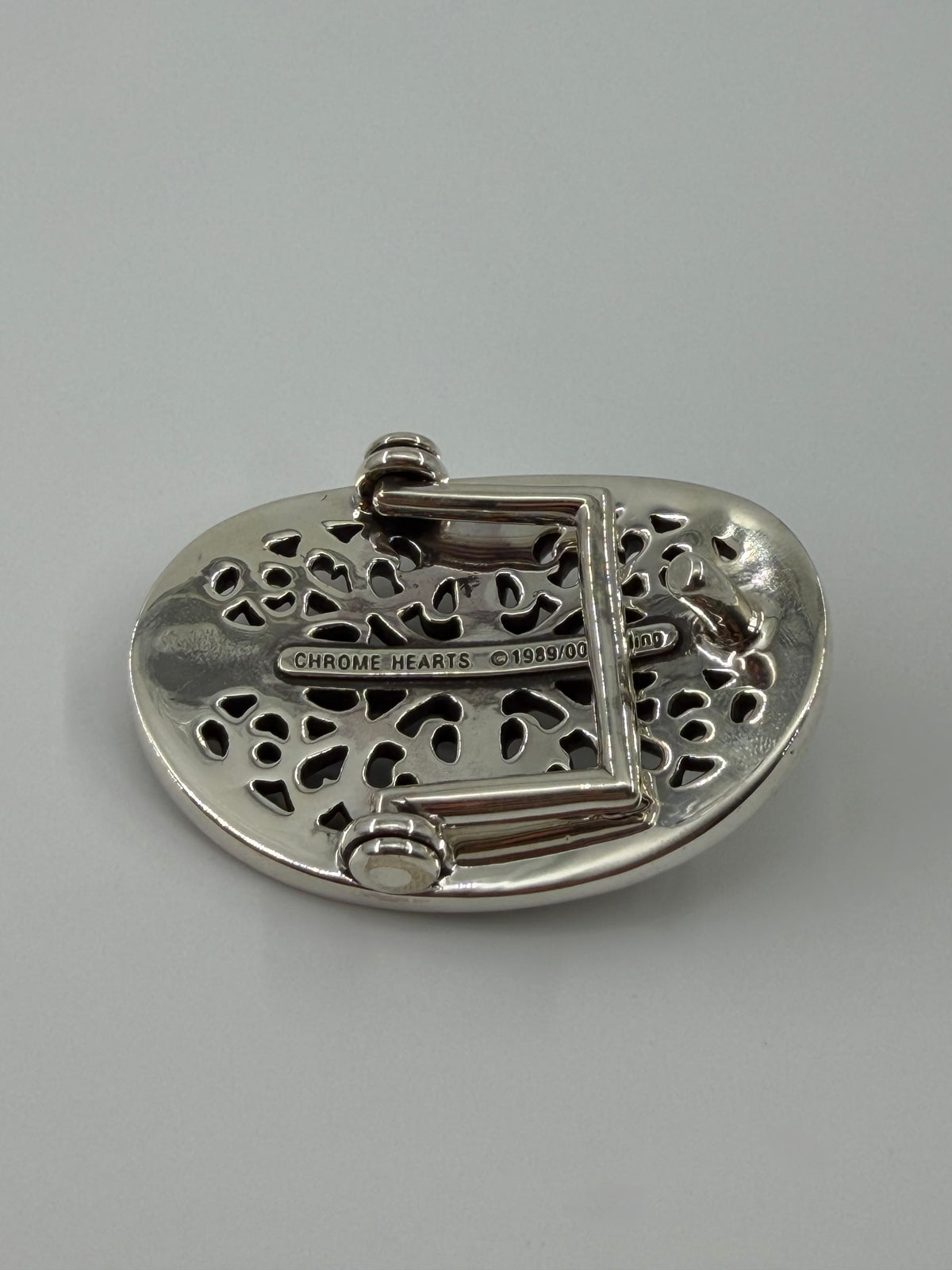 CHROME HEARTS 1" SMALL SILVER OVAL BUCKLE