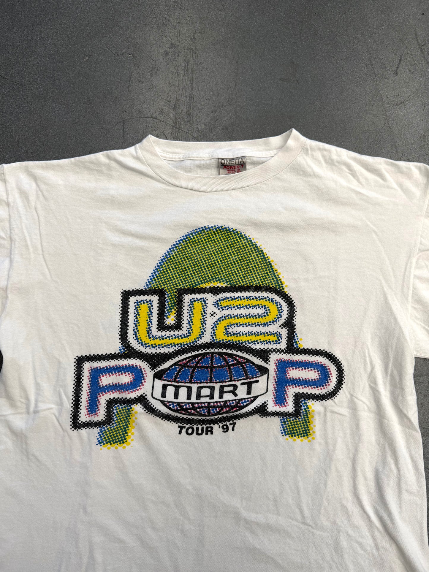 1997 U2 POP MART WORLD STADIUM TOUR TEE (ONEITA TAG)