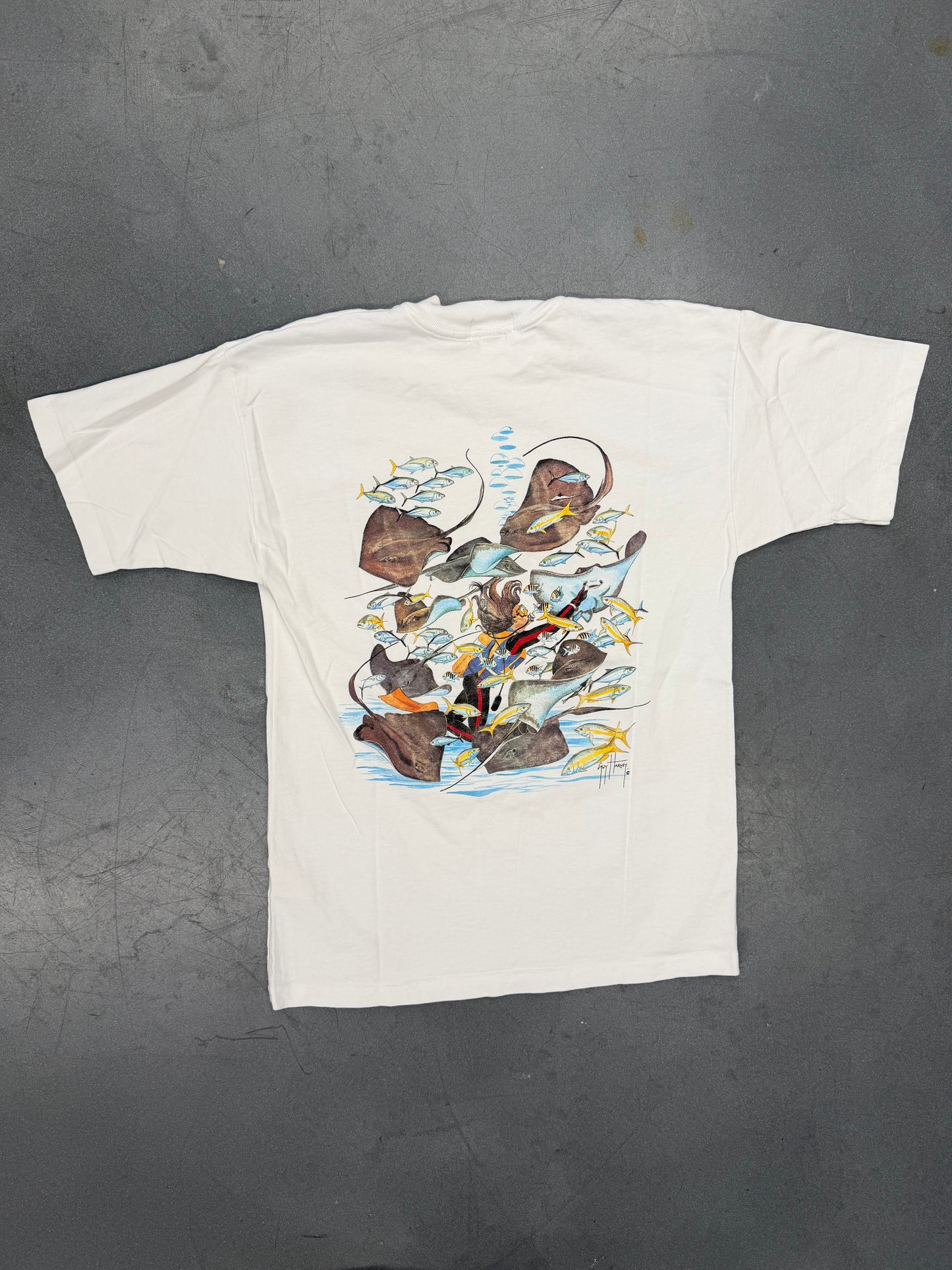 90'S GUY HARVEY STINGRAY CITY CAYMAN ISLANDS TEE (GUY HARVEY LIMITED TAG)