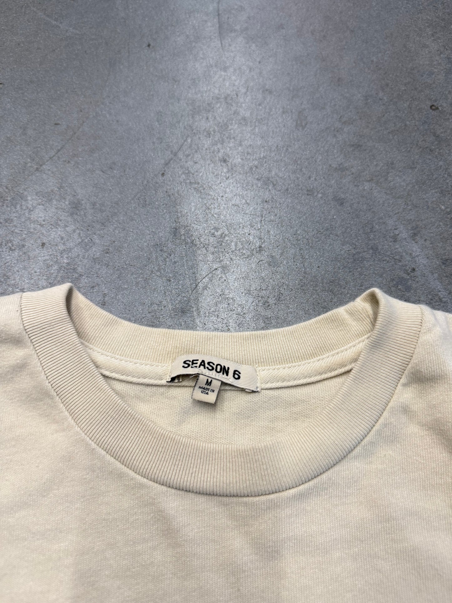 YEEZY SEASON 6 CROPPED XXXTENTACION SWALLOW THE HATE LONG SLEEVE TEE - BONE (M)