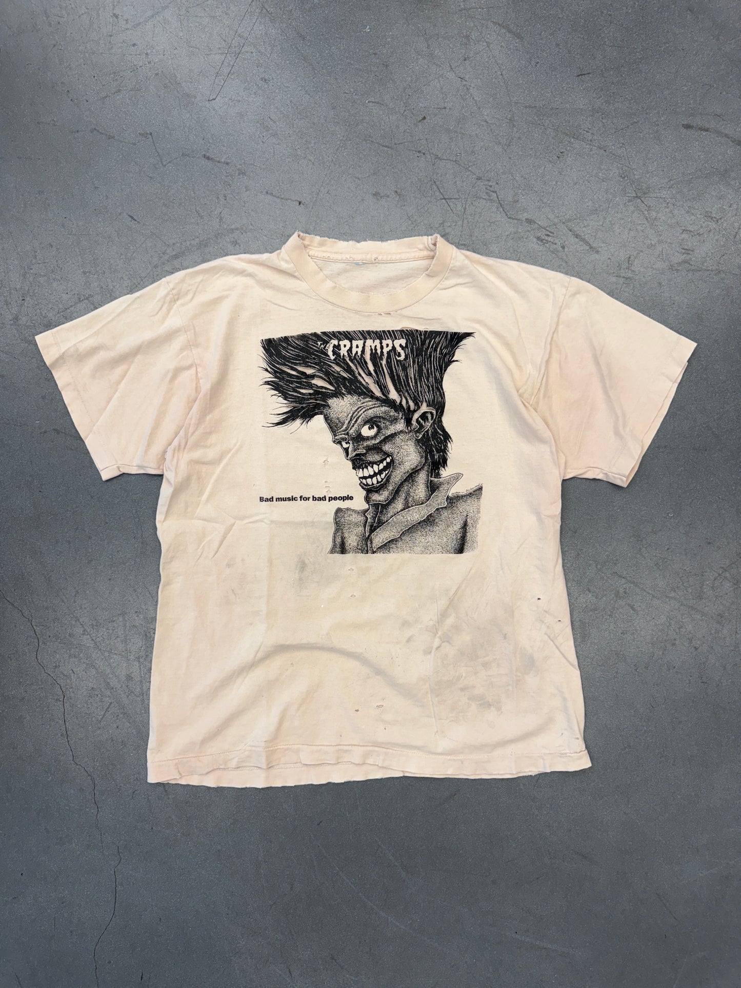 80'S THE CRAMPS BAD MUSIC FOR BAD PEOPLE TEE (PULLED TAG)