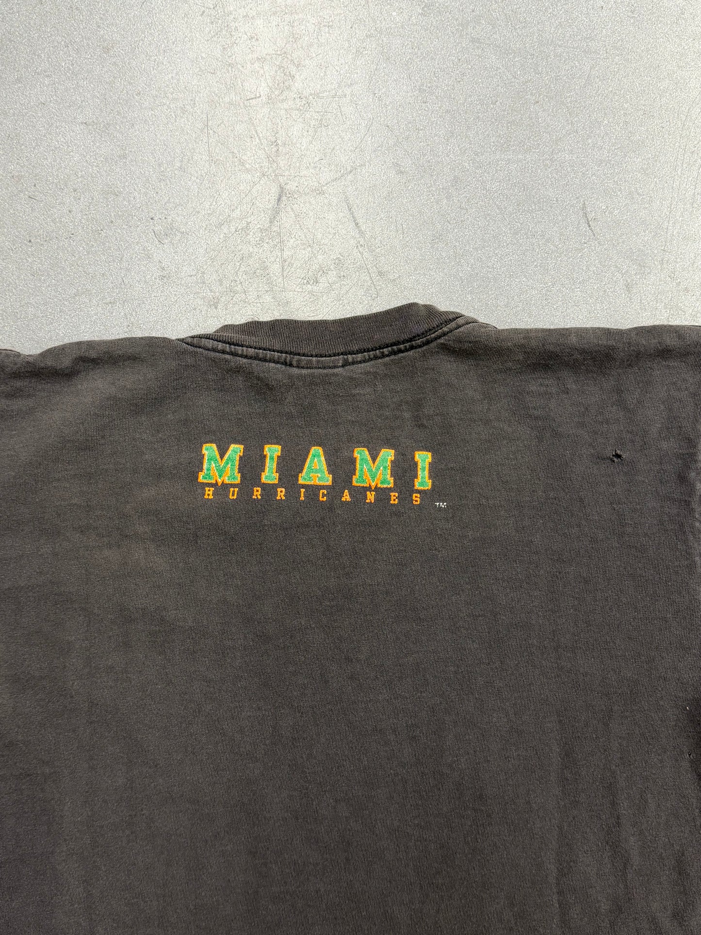1994 ACTIVE IMAGE MIAMI HURRICANES BREAKTHROUGH SEBASTIAN TEE