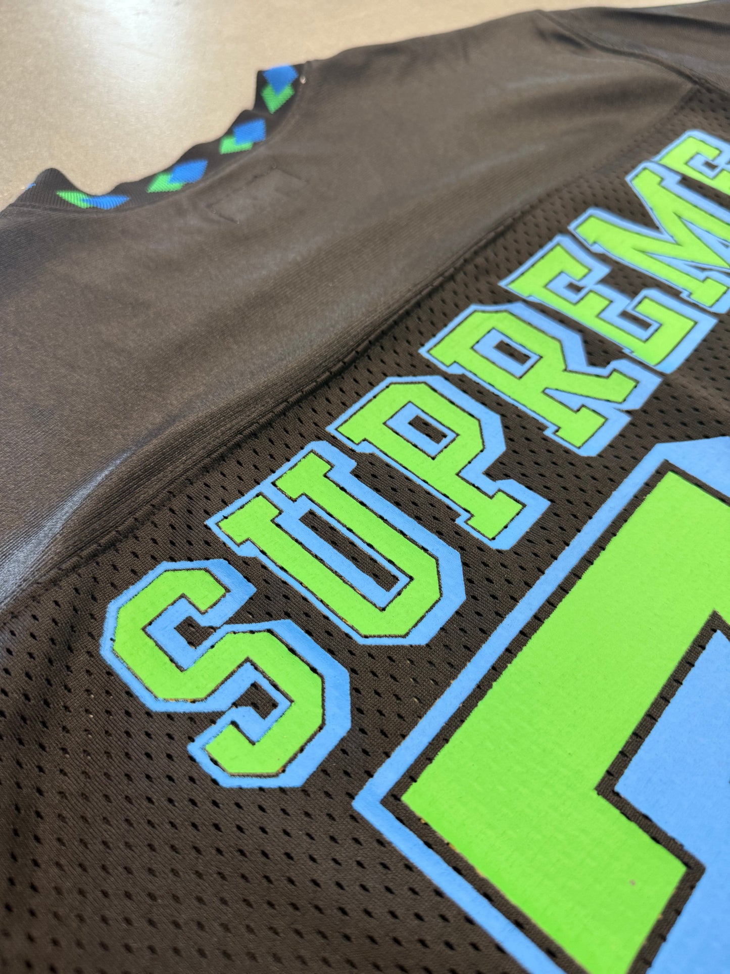 FW13 SUPREME DIAMOND RIB FRIEND OR FOE FOOTBALL JERSEY BLACK