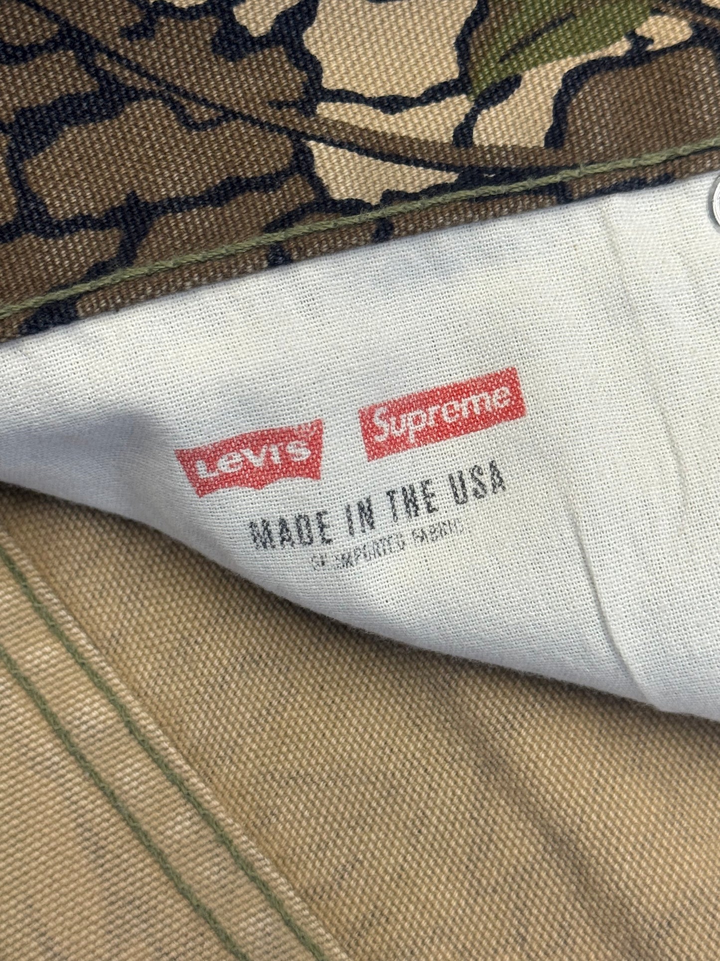 FW13 SUPREME X LEVI'S TREE BARK CAMO JEANS - 36X34