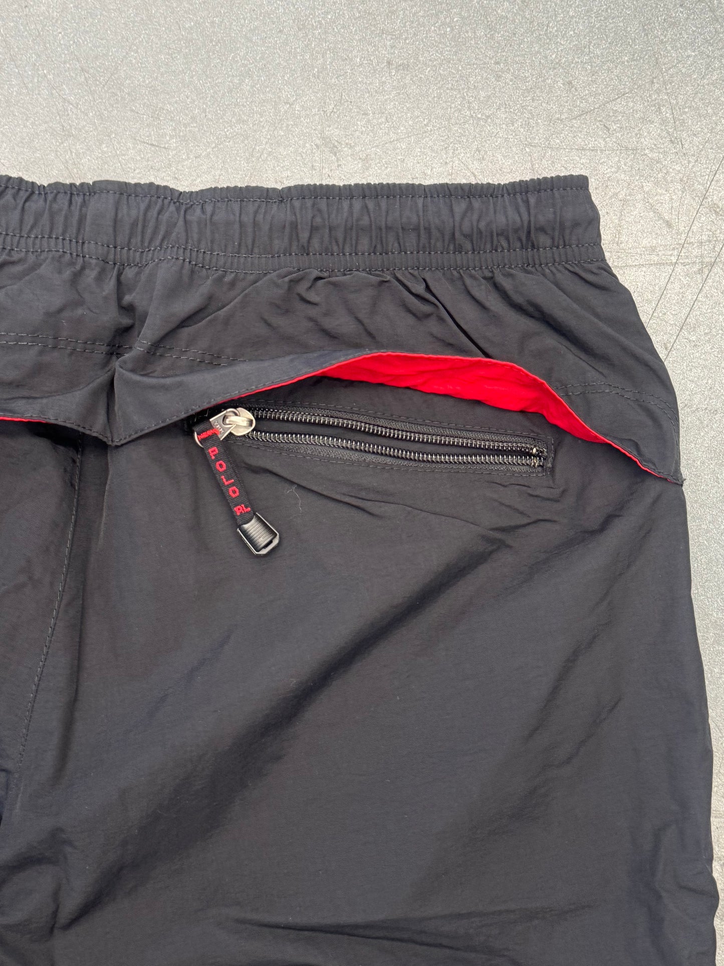 VINTAGE RALPH LAUREN POLO SPORT TRACK PANTS - BLACK