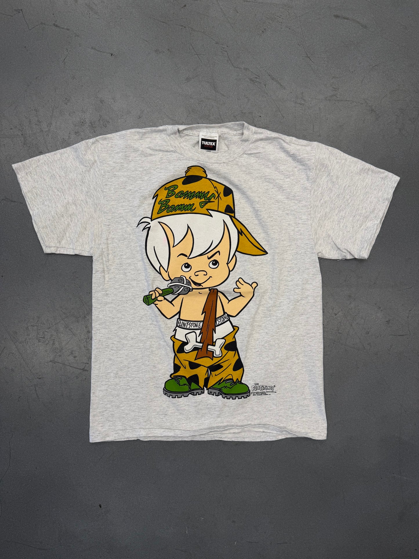 1993 THE FLINTSTONES BAM BAM  DOUBLE SIDED TEE (TULTEX TAG)
