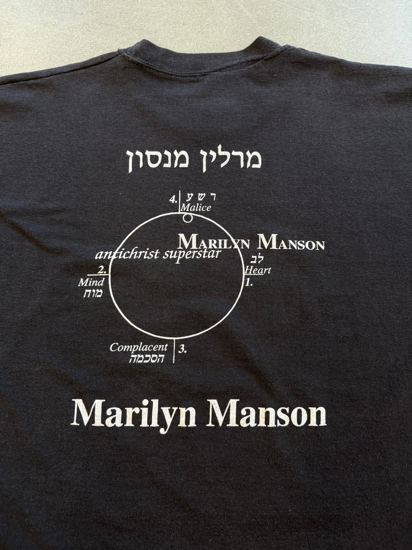 90'S MARILYN MANSON ANTICHRIST HEBREW TEE (PULLED TAG)