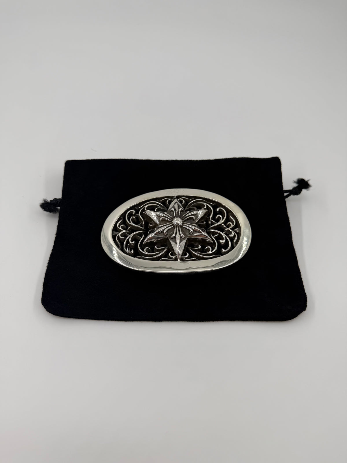 CHROME HEARTS 1.5" LARGE SILVER STAR BUCKLE