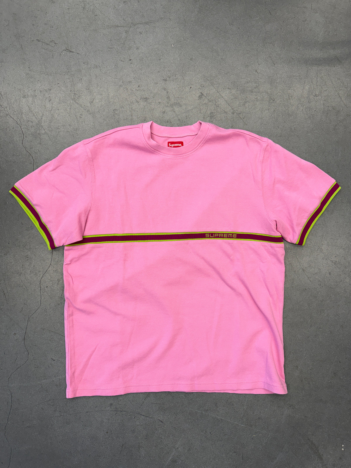 SS20 SUPREME KNIT STRIPE SS TOP - PINK