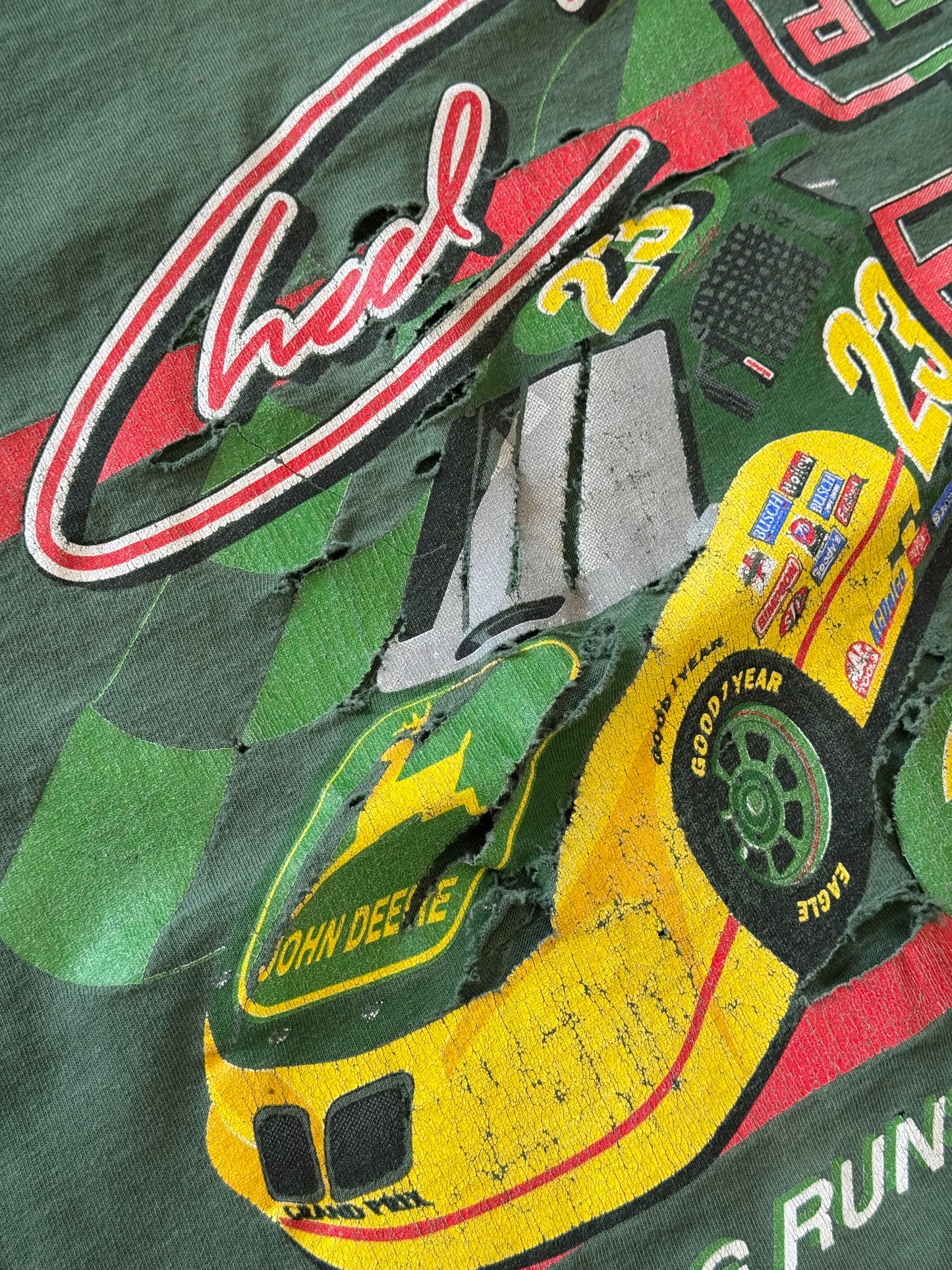 Y2K CHAD LITTLE JOHN DEERE "NOTHING RUNS LIKE A DEERE" DISTRESSED TEE (FADED TAG)