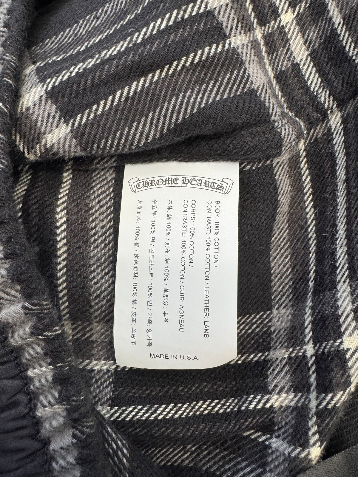 CHROME HEARTS AFTER SCHOOL CROSS PATCH FLANNEL SHORTS