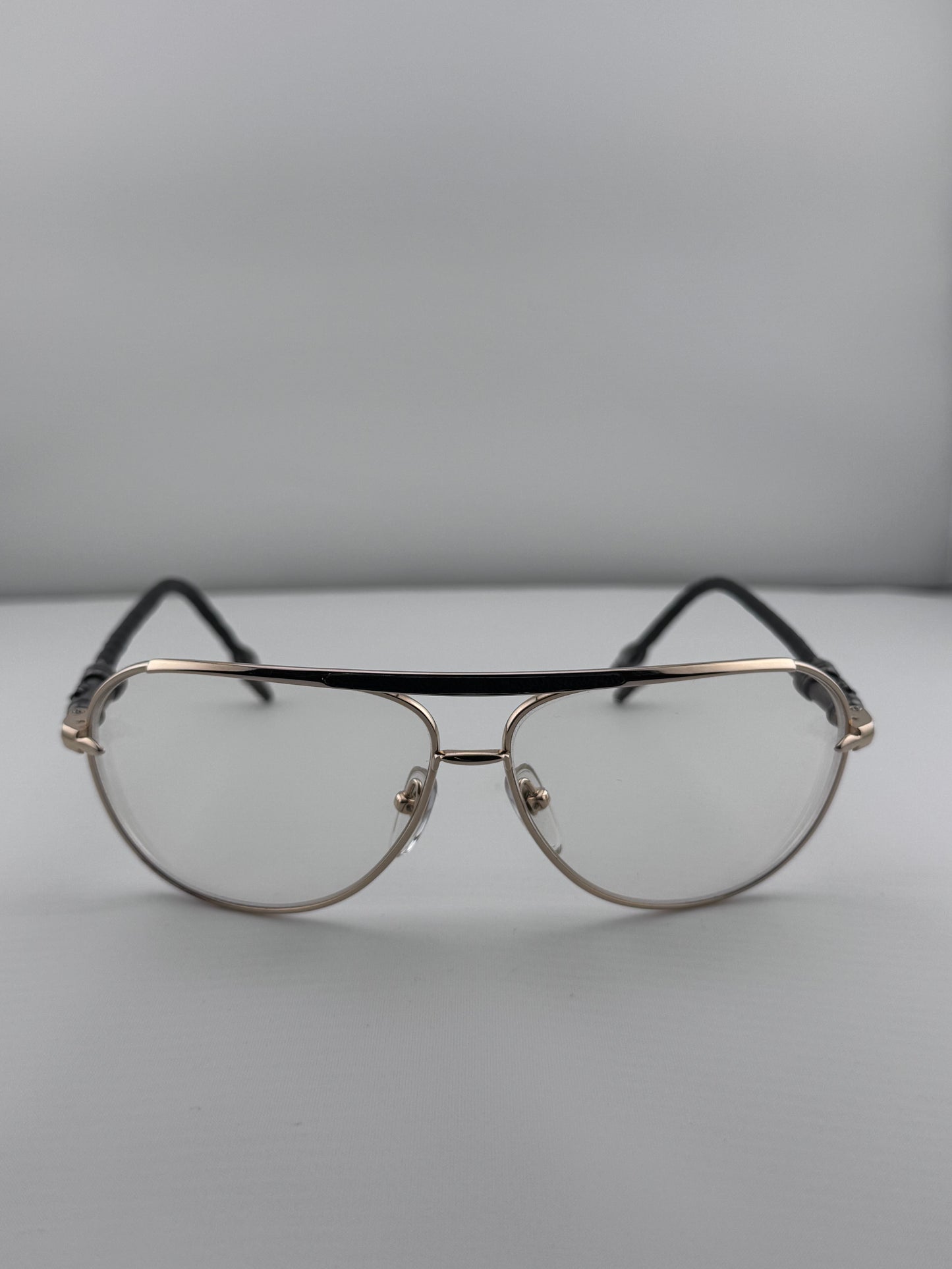 CHROME HEARTS 'MUNCHER' LEATHER HANDLES EYEGLASSES (PRE-OWNED WITH CASE)