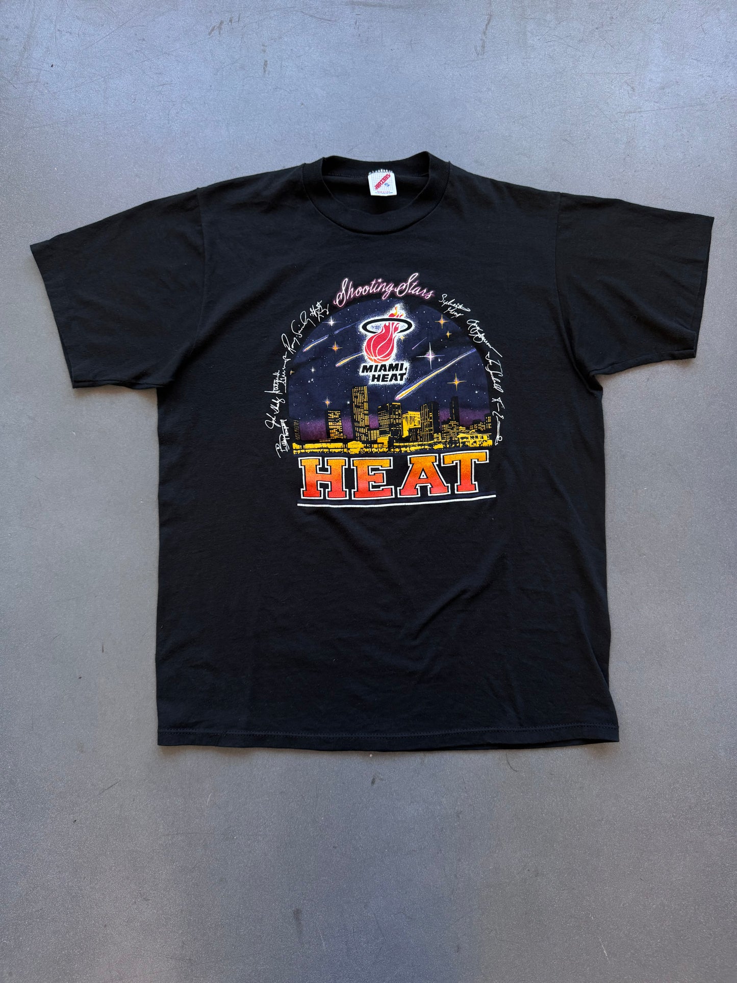 1989 MIAMI HEAT SHOOTING STARS CITY VIEW TEE (JERZEES TAG)