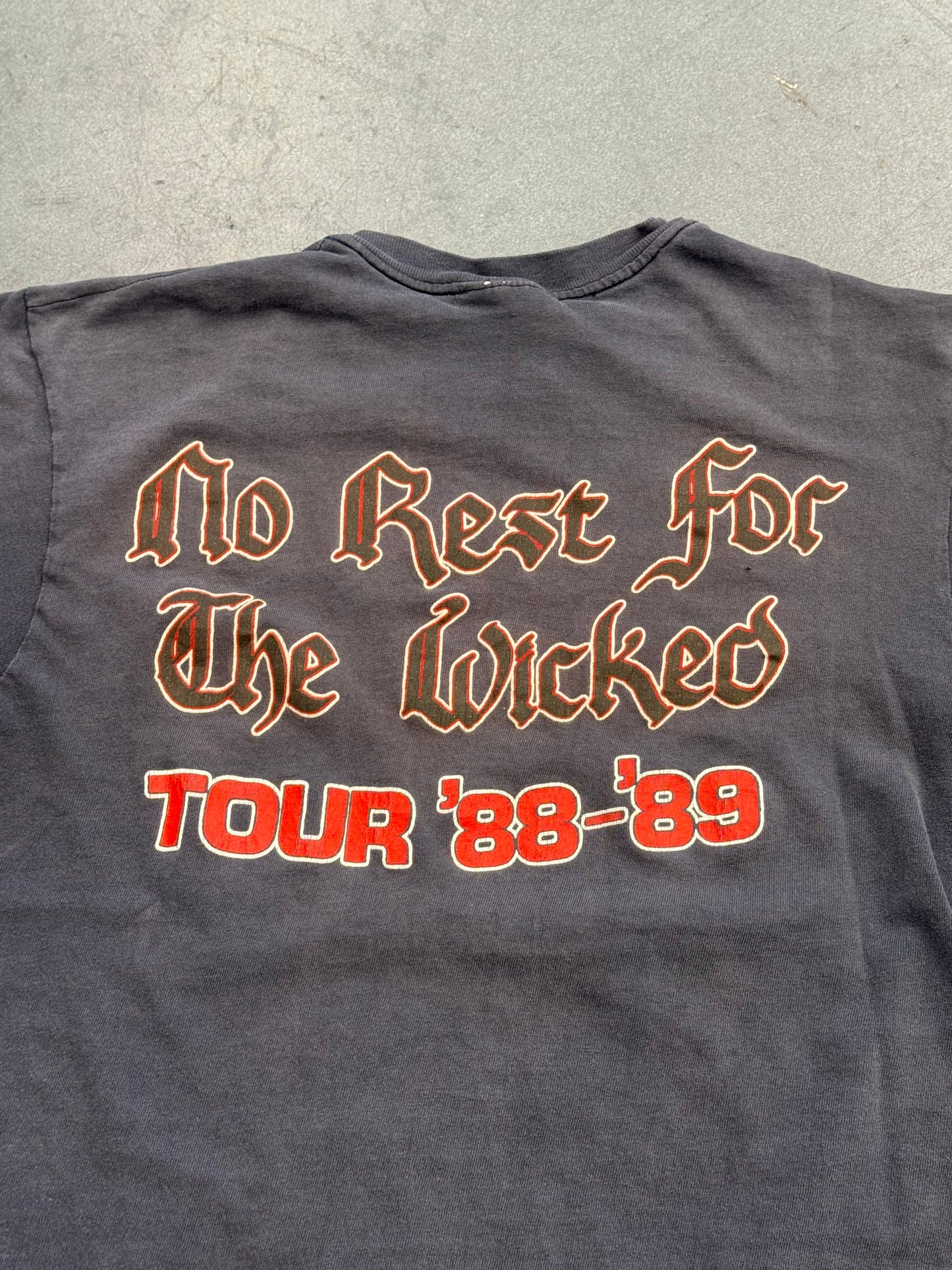 1988 OZZY OSBOURNE "NO REST FOR THE WICKED" TOUR TEE (HANES TAG)