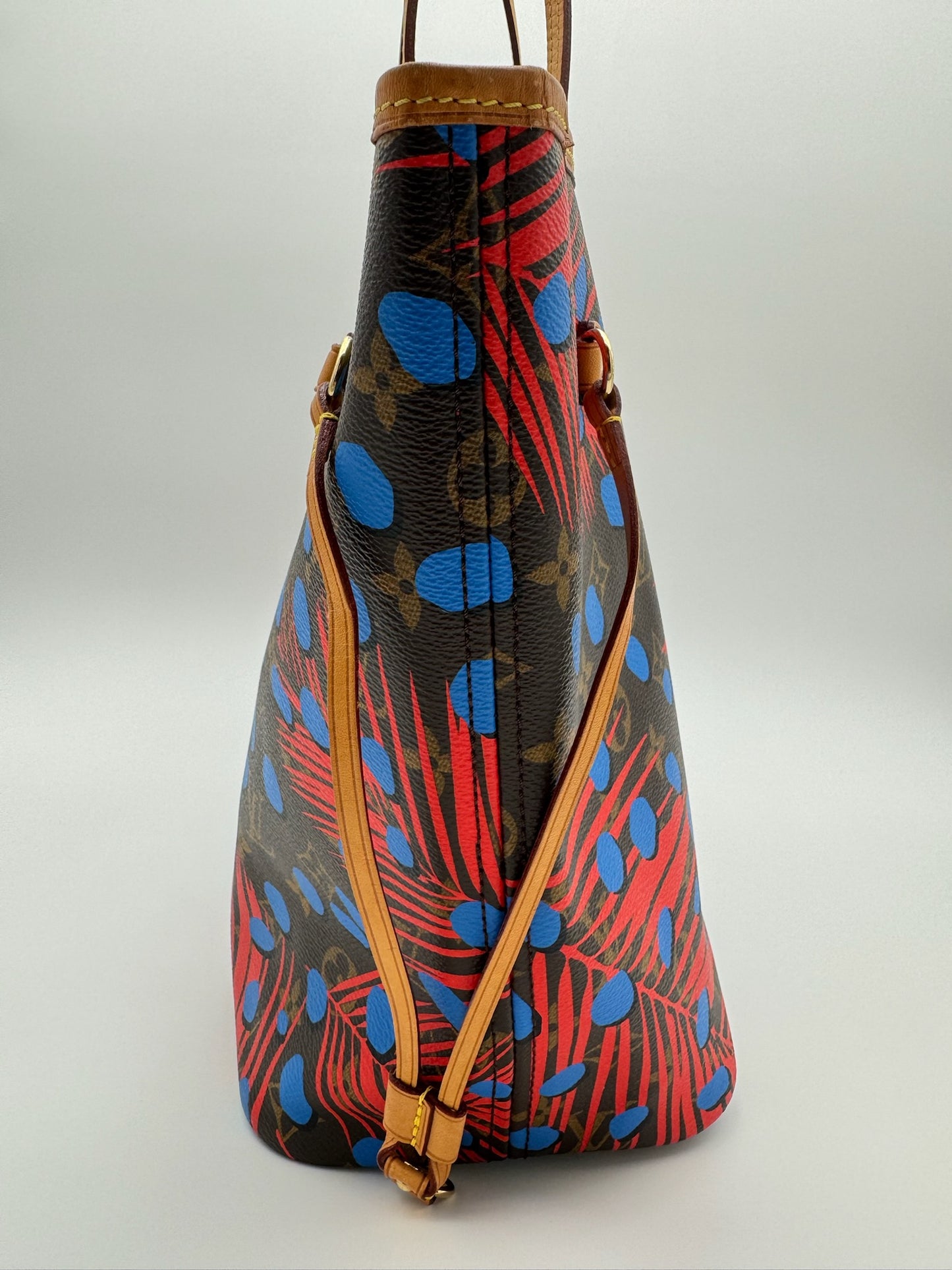 2016 LOUIS VUITTON NEO NEVERFULL TOTE MONOGRAM PALM SPRINGS JUNGLE DOTS