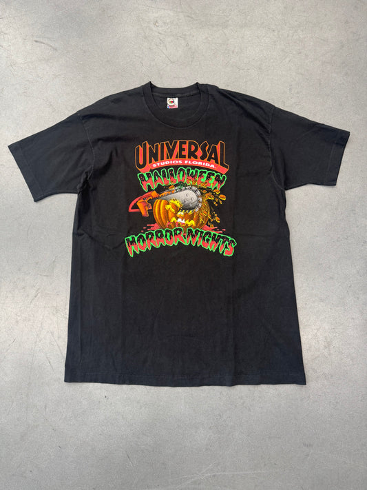 90S UNIVERSAL HALLOWEEN HORROR NIGHTS "I SURVIVED" CHAINSAW TEE (FOTL TAG)