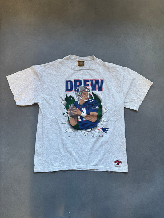 90'S DREW BLEDSOE NEW ENGLAND PATRIOTS BREAKTHROUGH TEE (NUTMEG TAG)