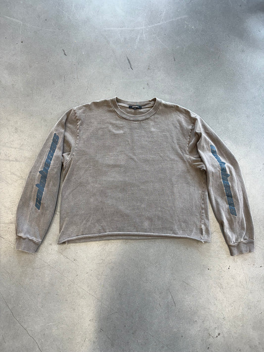 YEEZY SEASON 6 CALABASAS LONG SLEEVE TEE - CORE INDIGO (XL) (CROPPED)