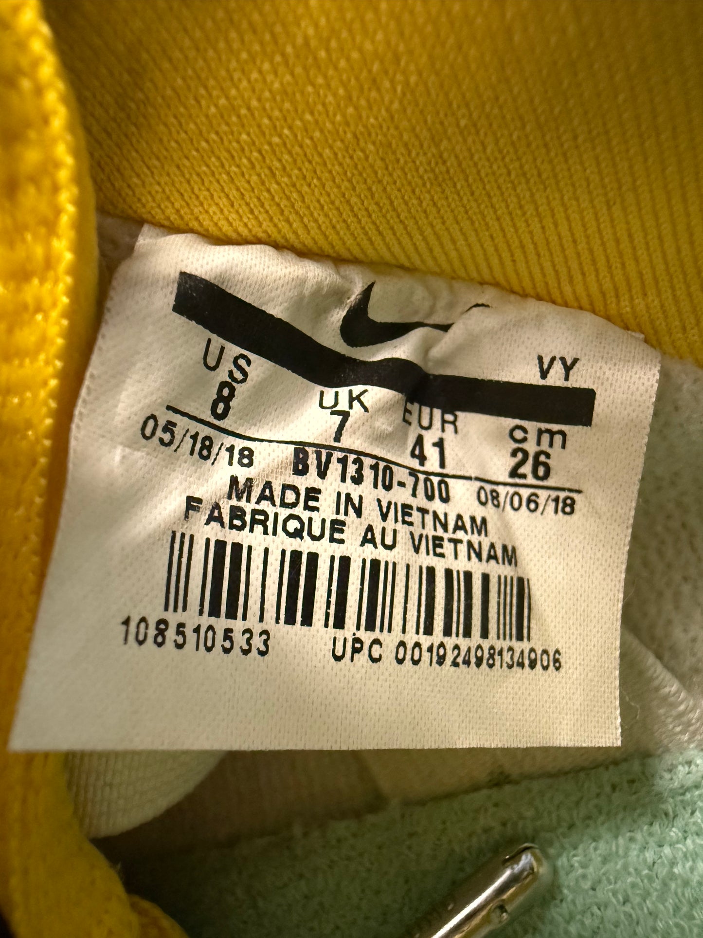 2018 SIZE 8 NIKE SB DUNK LOW DIAMOND SUPPLY CO. CANARY YELLOW [LIL WAYNE'S PERSONAL PAIR] (PRE-OWNED NO BOX)